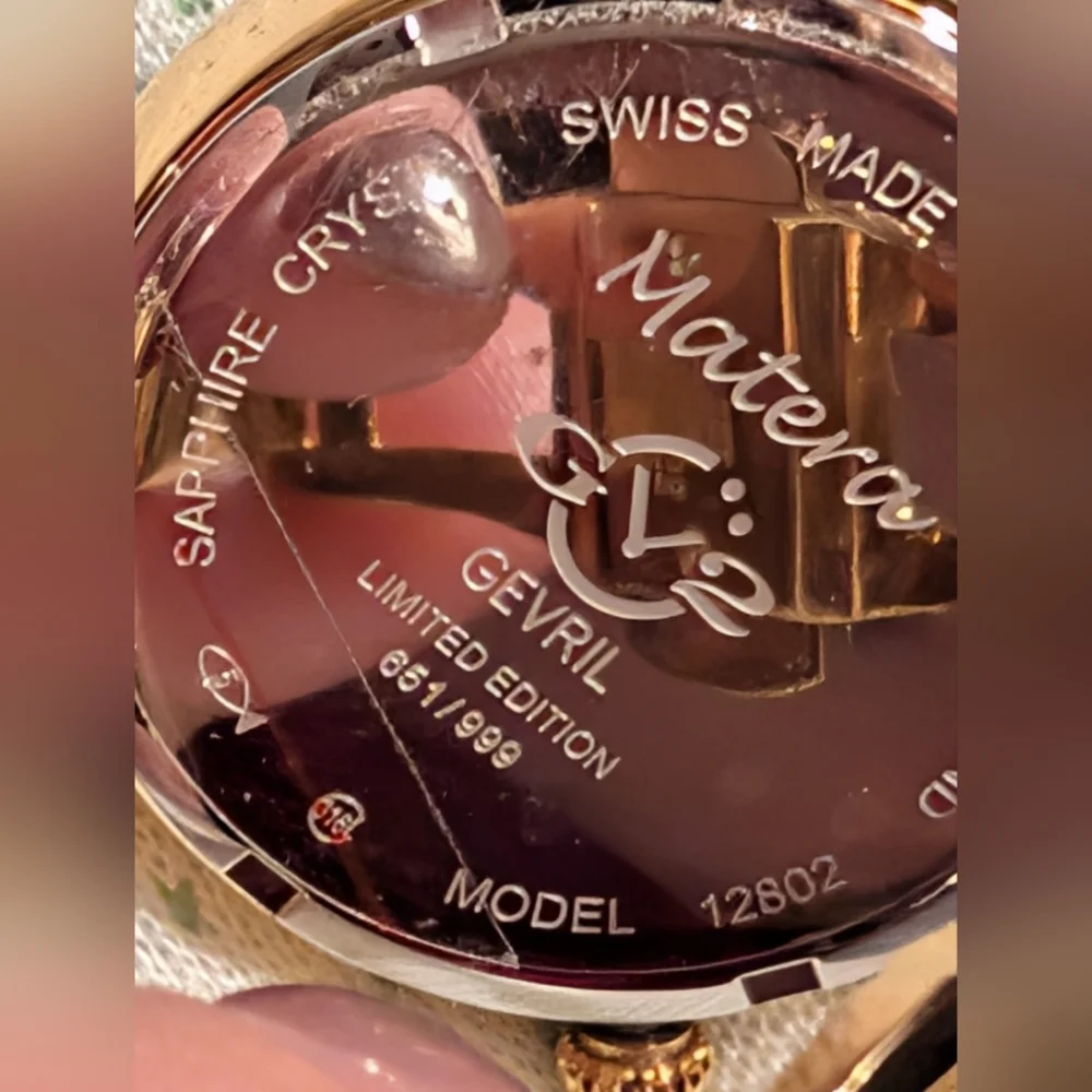 Gv2 By Gevril Matera Diamond Mother of Pearl Dial Ladies Watch